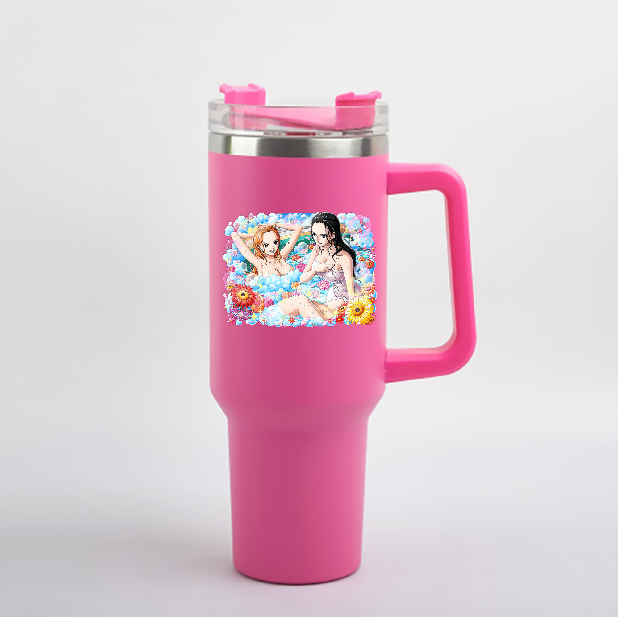 ワンピース ニコ・ロビン ONE PIECE Nico Robin 1200mL車用タンブラー - クリスタルステッカー（プラスチックストロー付き）